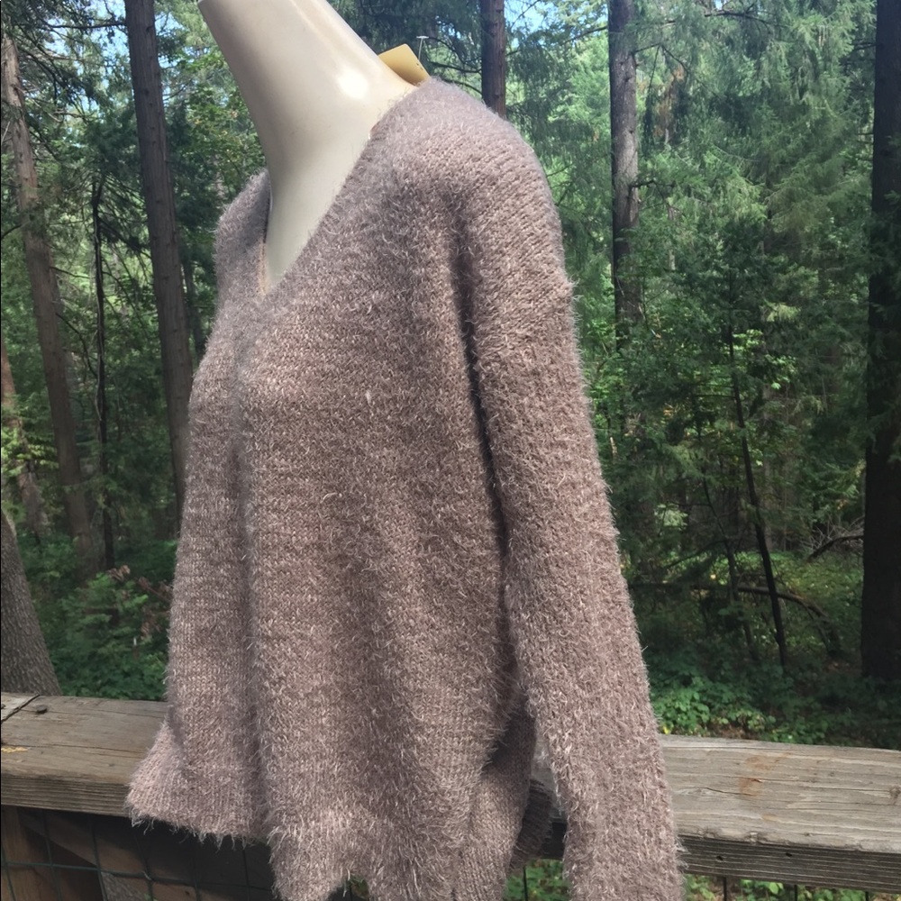 Ambiance mocha tan fuzzy tunic style cozy  fuzzy  pullover sweater HP 25x2 - Picture 8 of 11